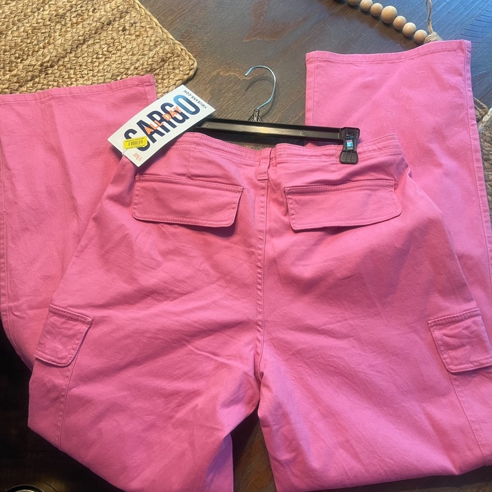 Barbie pink cargo high wasited wide legged pants
